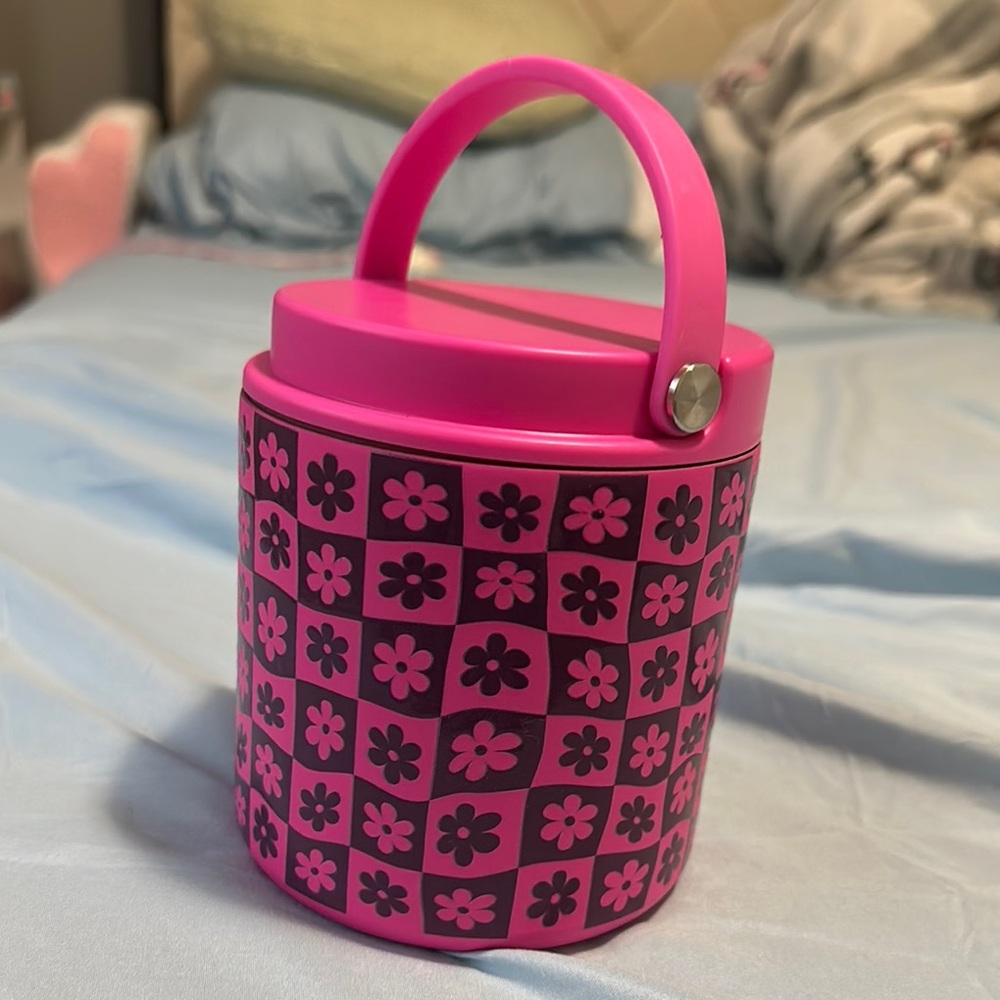 Hydrapeak Pink Floral Checkered Food Storage thermos Container